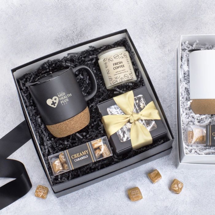 Gift box with coffee related gifts